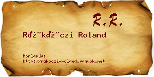 Rákóczi Roland névjegykártya