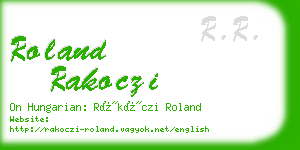 roland rakoczi business card